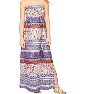 Motherhood Maternity Boho Smocked Maxi Dress Small